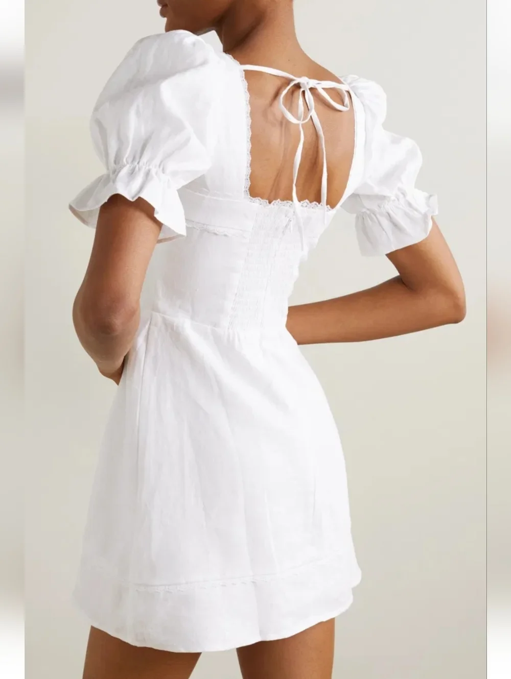 Reformation Evianna Linen Mini Dress In Lara Floral - Picture 3 of 16